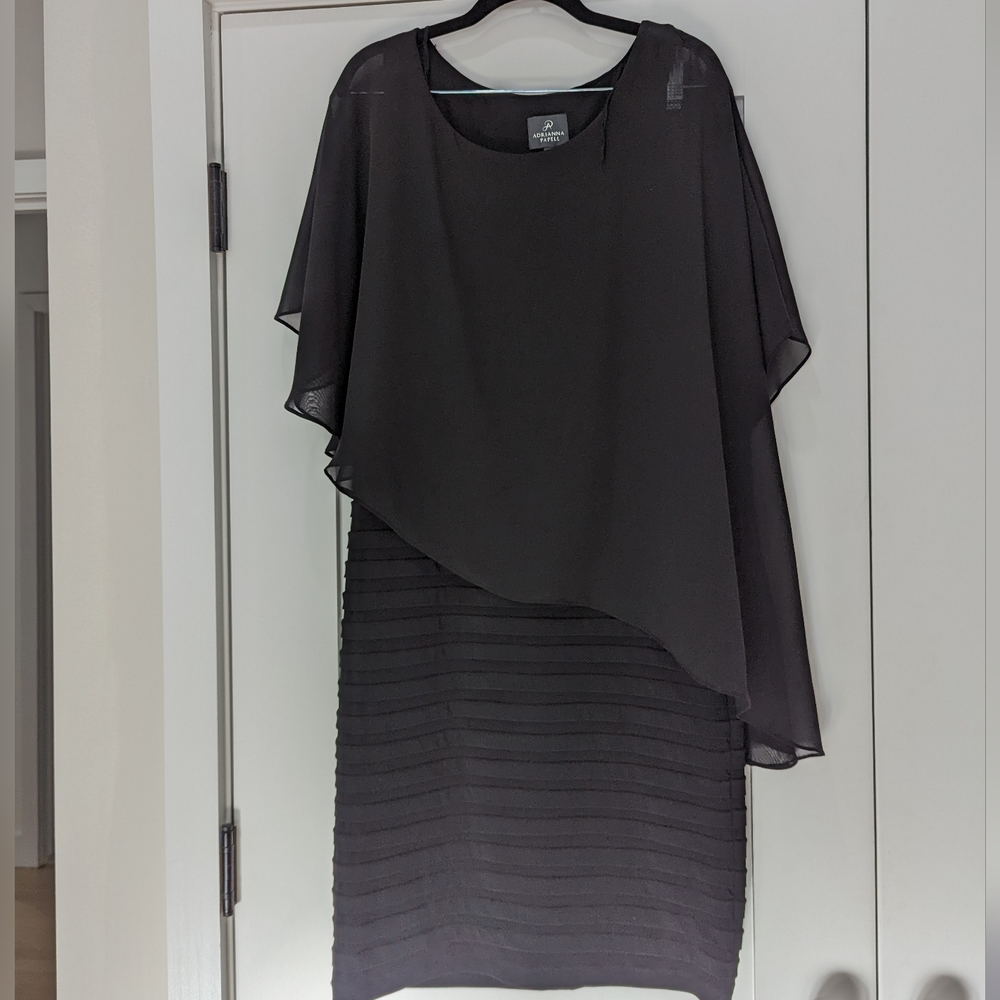 Adrianna Papell black mixed media dress
